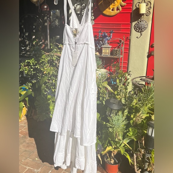 Vasna | White Pearls Boho Dress | Size Large - Picture 15 of 16